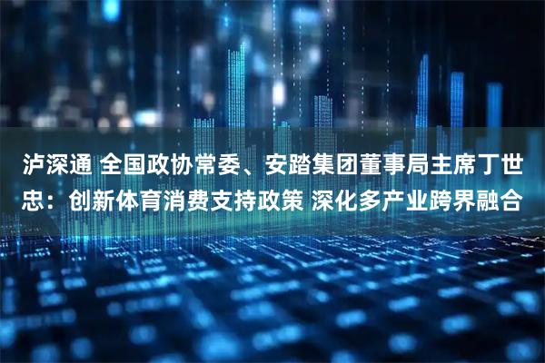 泸深通 全国政协常委、安踏集团董事局主席丁世忠：创新体育消费支持政策 深化多产业跨界融合